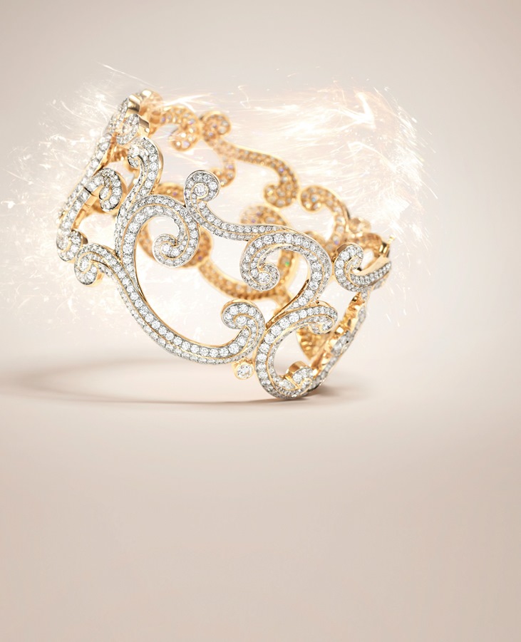 Браслет из розового золота с бриллиантами из коллекции Rococo, Faberg