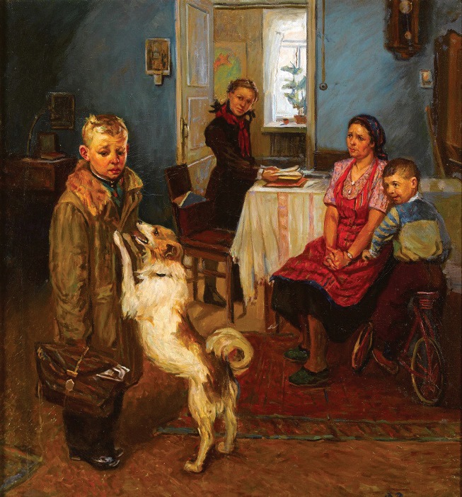 Федор Решетников Опять двойка (1948 – 1949) Масло, холст. 102 x 93 см