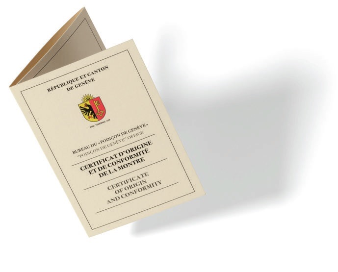 сертификат VACHERON CONSTANTIN GENEVE